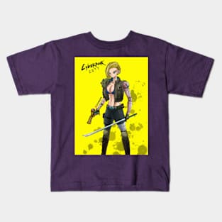 Android 18 in cyberpunk 2077 Kids T-Shirt